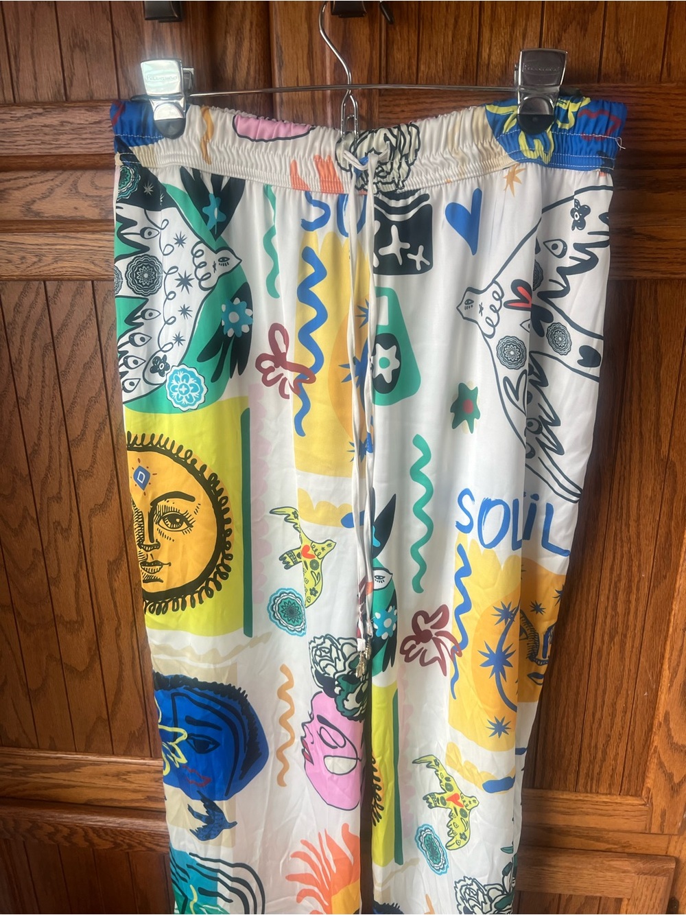Joie Multicolor Sun & Abstract Print Wide-Leg Sleep Pants